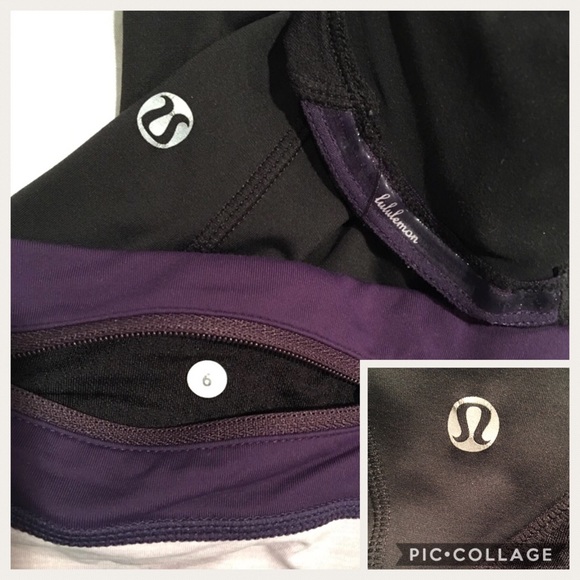 Lululemon Run A Marathon Crop Coal Grape Rose Sz 6 - Picture 6 of 8